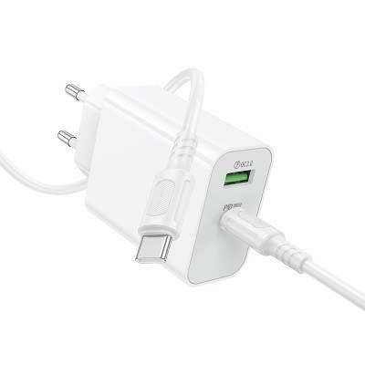 Φορτιστής Τοίχου 30W - USB-C PD & USB-A QC 3.0, Λευκός, C-C