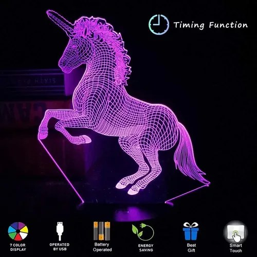 Επιτραπέζιο Φωτιστικό LED 3D Illusion Μονόκερος - 7 Χρώματα - Φωτιστικό Νυκτός με Smart Touch & USB, Ιδανικό για Παιδικό Δωμάτιο Επιτραπέζιο Φωτιστικό LED 3D Illusion Μονόκερος - 7 Χρώματα - Φωτιστικό Νυκτός με Smart Touch & USB, Ιδανικό για Παιδικό Δωμάτιο