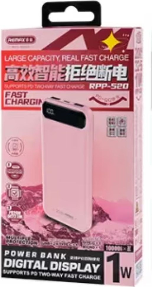 Power Bank 10000mAh - Ταχεία Φόρτιση 22.5W, PD+QC, Ψηφιακή Οθόνη, Ροζ Power Bank 10000mAh - Ταχεία Φόρτιση 22.5W, PD+QC, Ψηφιακή Οθόνη, Ροζ