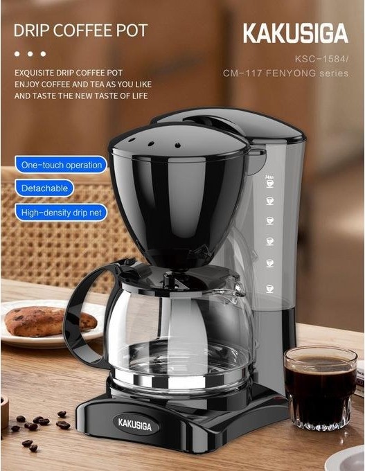Καφετιέρα Φίλτρου 2 Σε 1 Για Καφέ & Τσάι, 0.6L, 550W, Γυάλινη Κανάτα, 4-6 Φλιτζάνια Καφετιέρα Φίλτρου 2 Σε 1 Για Καφέ & Τσάι, 0.6L, 550W, Γυάλινη Κανάτα, 4-6 Φλιτζάνια