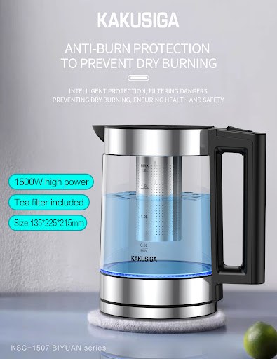 Γυάλινος Βραστήρας 1.8L - Φίλτρο Τσαγιού, LED Φωτισμός, 1500W Και Προστασία Από Υπερθέρμανση Γυάλινος Βραστήρας 1.8L - Φίλτρο Τσαγιού, LED Φωτισμός, 1500W Και Προστασία Από Υπερθέρμανση