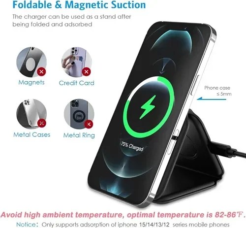 Ασύρματη Βάση Φόρτισης 3 σε 1 Magnetic Wireless Charger - Ταυτόχρονη Φόρτιση για Smartphone, Watch & Ακουστικά, Αναδιπλούμενη, σε Μαύρη Απόχρωση Ασύρματη Βάση Φόρτισης 3 σε 1 Magnetic Wireless Charger - Ταυτόχρονη Φόρτιση για Smartphone, Watch & Ακουστικά, Αναδιπλούμενη, σε Μαύρη Απόχρωση