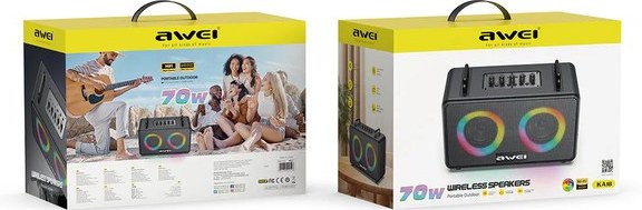 Ηχείο Bluetooth 5.3 70W Φορητό Επαναφορτιζόμενο Μεγάλης Διάρκειας με RGB Φωτισμό 7 Χρωμάτων, Δυνατά Μπάσα, USB, Micro SD, AUX, για Πάρτι και Εκδρομές, Μαύρο Ηχείο Bluetooth 5.3 70W Φορητό Επαναφορτιζόμενο Μεγάλης Διάρκειας με RGB Φωτισμό 7 Χρωμάτων, Δυνατά Μπάσα, USB, Micro SD, AUX, για Πάρτι και Εκδρομές, Μαύρο