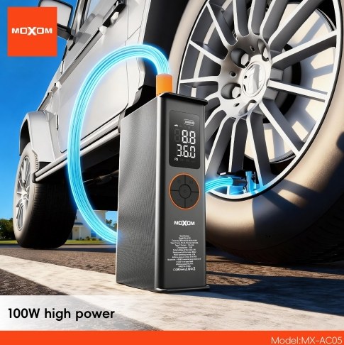Φορητός Αεροσυμπιεστής 2 σε 1 με Εκκινητή, 7200mAh, 100W, Ψηφιακή Οθόνη και Φακό LED Φορητός Αεροσυμπιεστής 2 σε 1 με Εκκινητή, 7200mAh, 100W, Ψηφιακή Οθόνη και Φακό LED