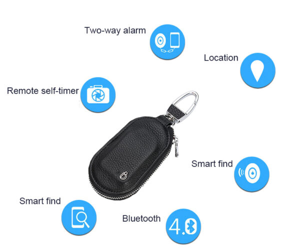 Έξυπνη Δερμάτινη Κλειδοθήκη - Μπρελόκ Antilost BLuetooth GPS με Σύστημα Συναγερμού BD-019