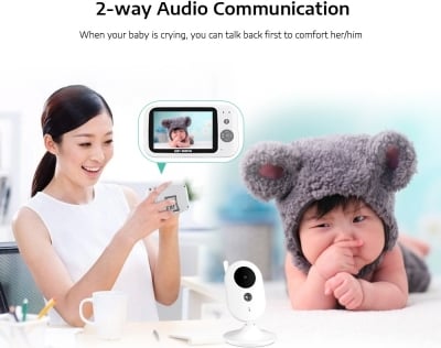 Ασύρματη Ενδοεπικοινωνία Μωρού με Κάμερα, Έγχρωμη Οθόνη LCD 3.5