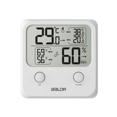 Ψηφιακό Θερμόμετρο, Υγρασιόμετρο Baldr B0335 – Λευκό