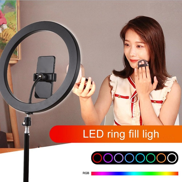 LED Φωτιστικό Ring Light Δαχτυλίδι RGB με Βάση Κινητού Τηλεφώνου & Τρίποδο 1.1μ - Puluz PKT3044 LED Φωτιστικό Ring Light Δαχτυλίδι RGB με Βάση Κινητού Τηλεφώνου & Τρίποδο 1.1μ - Puluz PKT3044