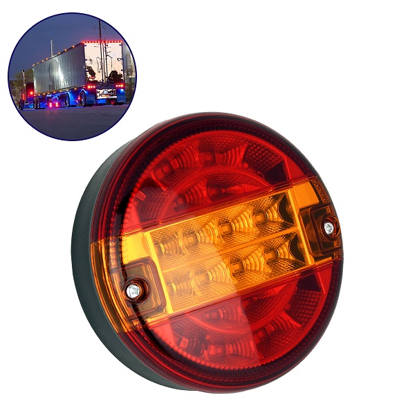 Στρογγυλό Πίσω Φανάρι Φορτηγού με 20Led DC 24V Universal Αδιάβροχο IP66 Κόκκινο/Πορτοκαλί