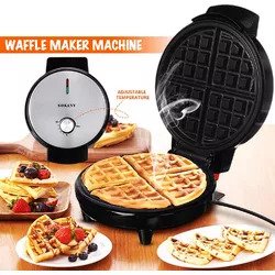 SOKANY® Βαφλιέρα 1000W με Αντικολλητικές Πλάκες Ψησίματος σε Στρογγυλό Σχήμα - SOKANY® Waffle Maker KJ-505