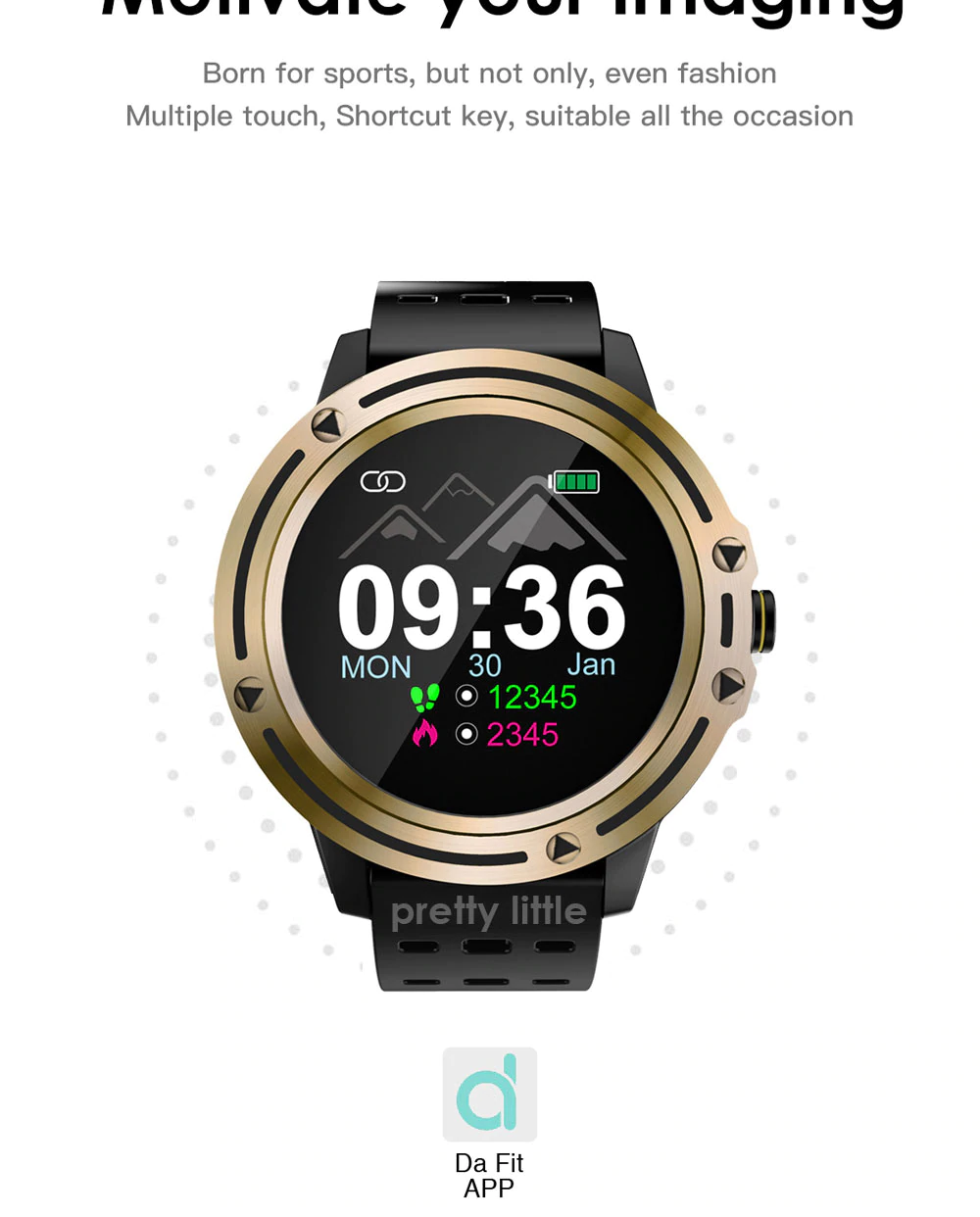 Αδιάβροχο Smartwatch Αθλητικό Ρολόι Activity Tracker με Μετρητή Παλμών, Βημάτων, Πίεσης, Οξυγόνου, Ύπνου & Αθλητικές Δραστηριότητες