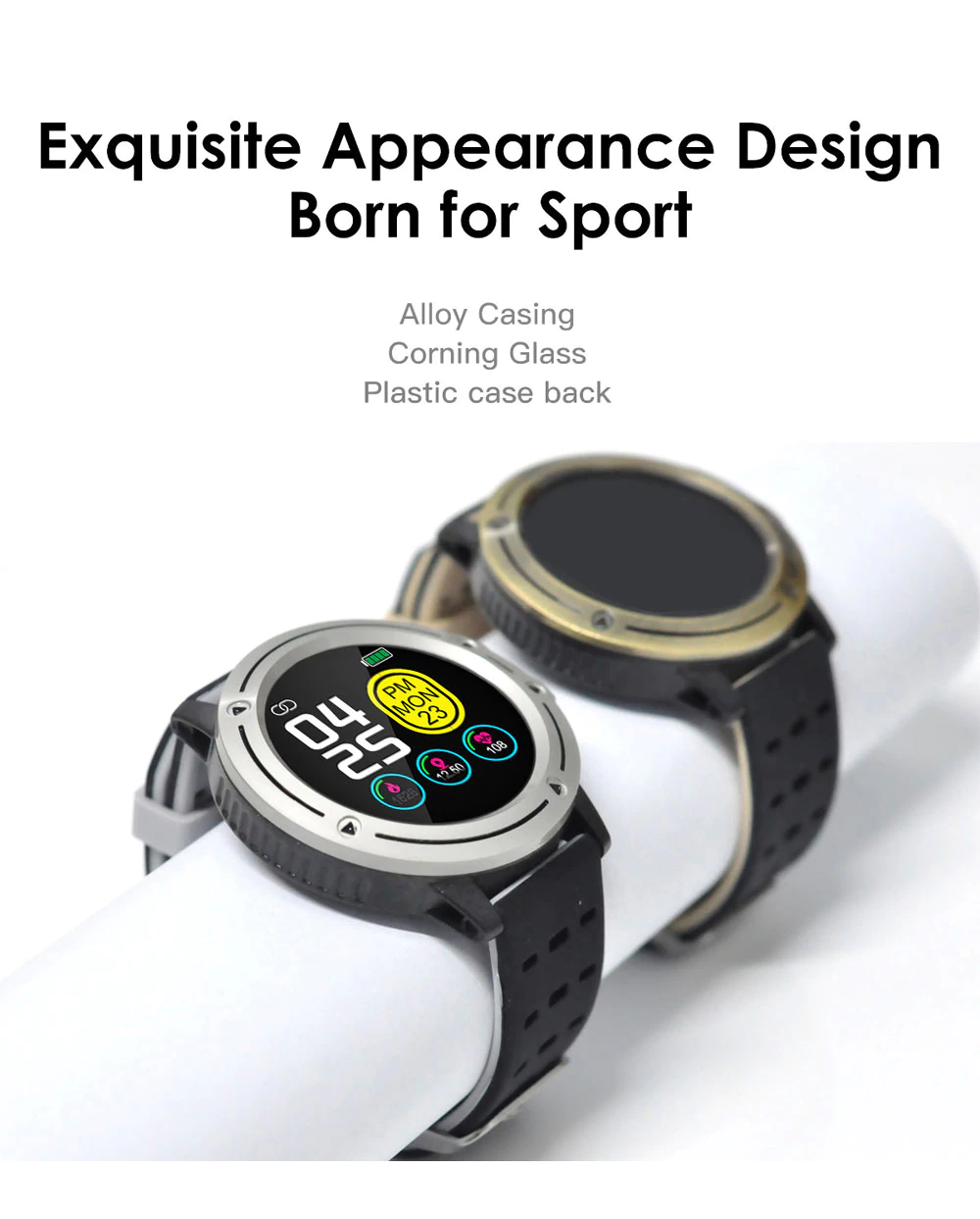 Αδιάβροχο Smartwatch Αθλητικό Ρολόι Activity Tracker με Μετρητή Παλμών, Βημάτων, Πίεσης, Οξυγόνου, Ύπνου & Αθλητικές Δραστηριότητες