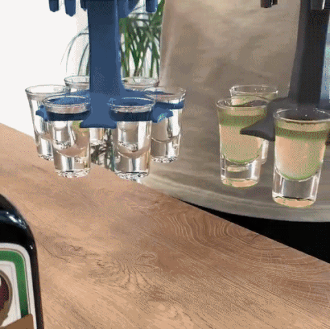 QuickShot Διανεμητής Ποτών σε 6 Χρωματιστά Σφηνοπότηρα για Ταυτόχρονη & Γρήγορη Γέμιση Ποτηριών & Εύκολη Μεταφορά 
