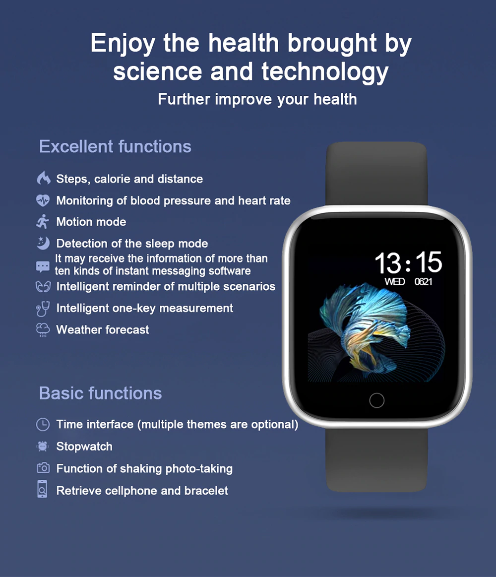 Αδιάβροχο Βιομετρικό & Αθλητικό Ρολόι Smart Watch Activity Tracker με Πιεσόμετρο, Οξύμετρο, Μέτρηση Καρδιακών Παλμών, Βημάτων & Ποιότητας Ύπνου - Health & Fitness Sport & Style