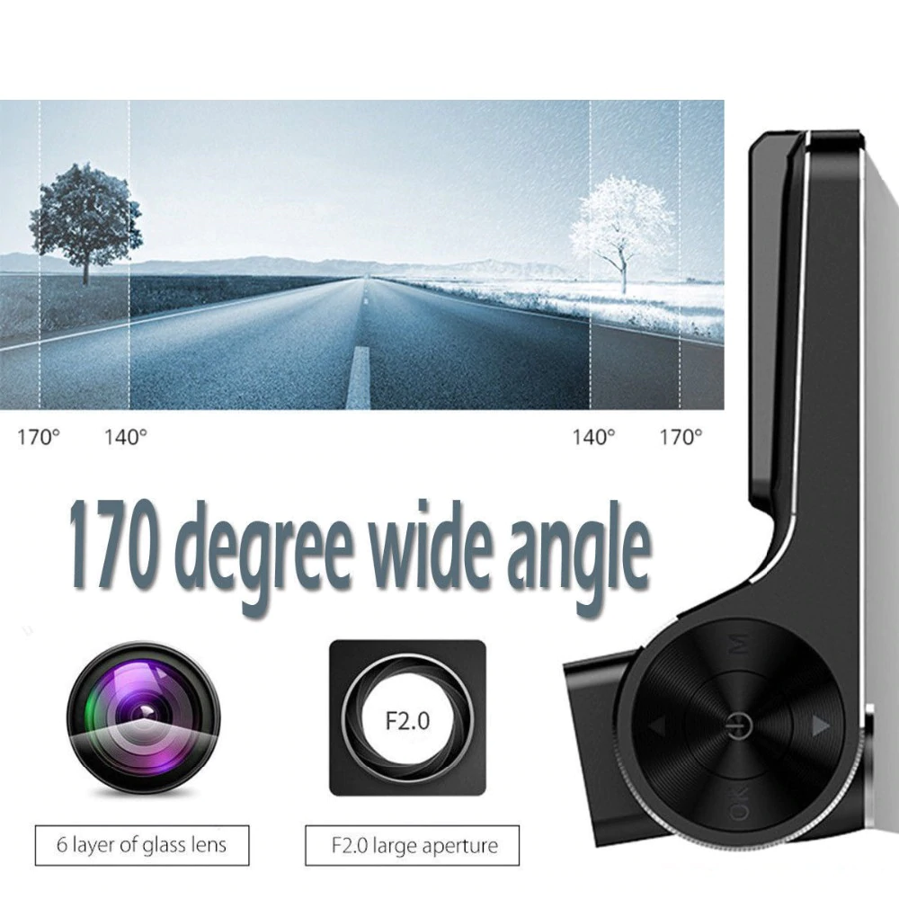 Τριπλό Καταγραφικό Αυτοκινήτου Full HD 1080p HDR 15MP με 2 x Κάμερες, Οθόνη 4.0 inch, Κάμερα Parking, Αισθητήρα Βαρύτητας & Κίνησης, Auto Exposure & Νυχτερινή Λήψη