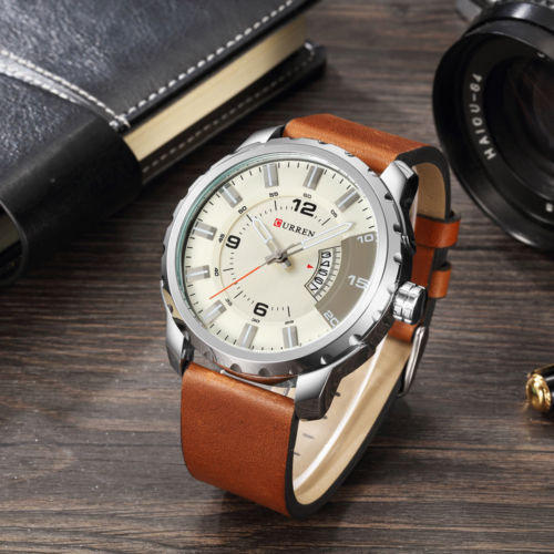 Ανδρικό Ρολόι CURREN 8245 - Casual Date Men's Quartz Analog Leather Strap Wrist Watch