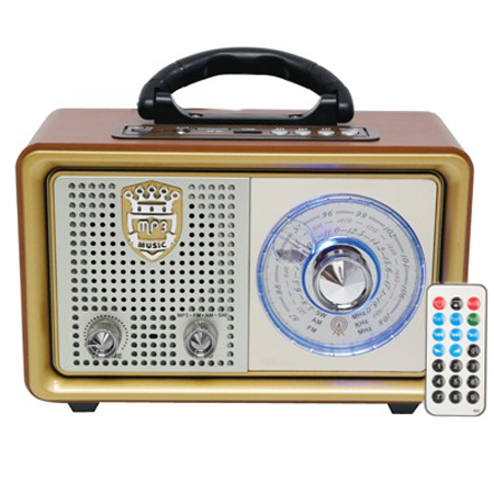 Φορητό Retro Επαναφορτιζόμενο Ραδιόφωνο & Mp3 Player με Τηλεχειριστήριο FM/AM/SW3, USB, SD/ TF CARD, AUX - Meier M-U110