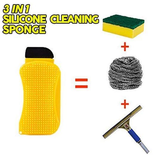 Σφουγγάρι Καθαρισμού Σιλικόνης 3 σε 1 Sponge Hero