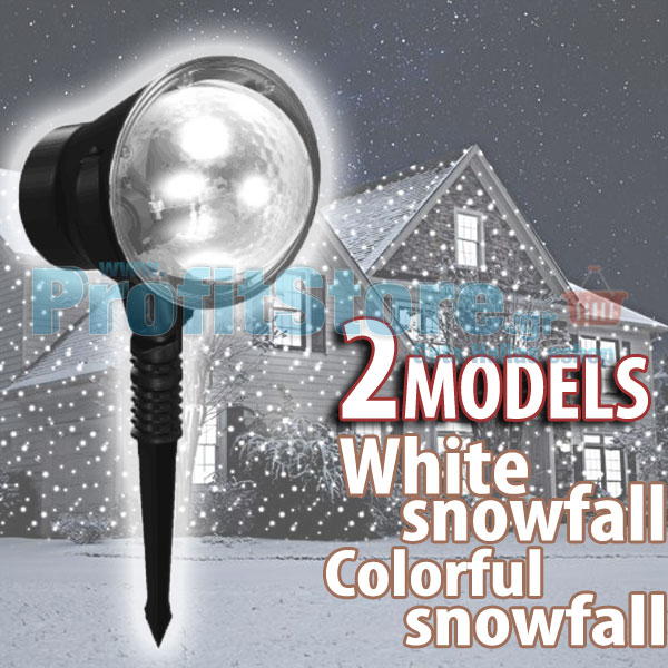 SnowFall Αδιάβροχος Νυχτερινός Χριστουγεννιάτικος Φωτισμός - Προτζέκτορας Χιονόπτωσης / Χιονιού - Christmas Night RGB & White LED Light