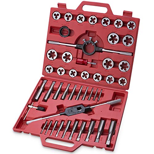 Σετ 45 Τεμαχίων - 45-Piece Premium Large Size Tap & Die Set για Χοντρό (UNC) & Λεπτό (UNF) Σπείρωμα με Θήκη – SAE 1/4, 5/16, 3/8, 7/16, 1/2, 9/16, 5/8, 3/4, 7/8, 1 Σετ 45 Τεμαχίων - 45-Piece Premium Large Size Tap & Die Set για Χοντρό (UNC) & Λεπτό (UNF) Σπείρωμα με Θήκη – SAE 1/4, 5/16, 3/8, 7/16, 1/2, 9/16, 5/8, 3/4, 7/8, 1