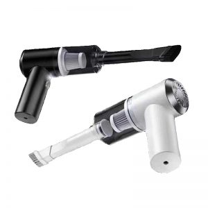 2 σε 1 Φορητό USB Επαναφορτιζόμενο Μίνι Ηλεκτρικό Σκουπάκι Αναρρόφησης Υγρών/Στερεών 120W με LED Φωτισμό PS-108395 Μαύρο