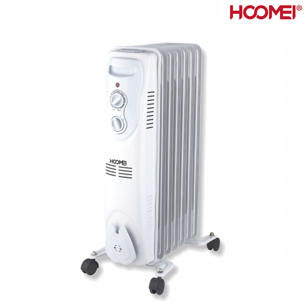 Hoomei Επιδαπέδιο Τροχήλατο Καλοριφέρ Λαδιού 1500W με 7 Φέτες - 3 Ρυθμίσεις Θερμοκρασίας & Προστασίες Υπερθέρμανσης & Πτώσης