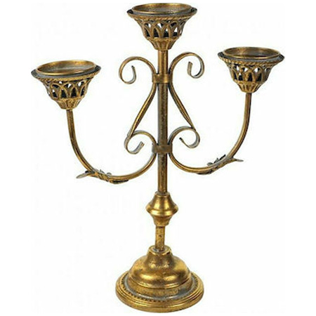 Κηροπήγιο Μεταλλικό Old Fashion Premium Χρυσό 40x40x47cm Κηροπήγιο Μεταλλικό Old Fashion Premium Χρυσό 40x40x47cm
