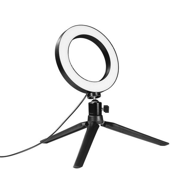 Φορητό Φωτιστικό Δαχτυλίδι LED Ring Light Γραφείου με Ρυθμιζόμενη Θερμοκρασία & Ένταση Φωτός, Τρίποδο Στήριξης και Ενσύρματο Χειριστήριο