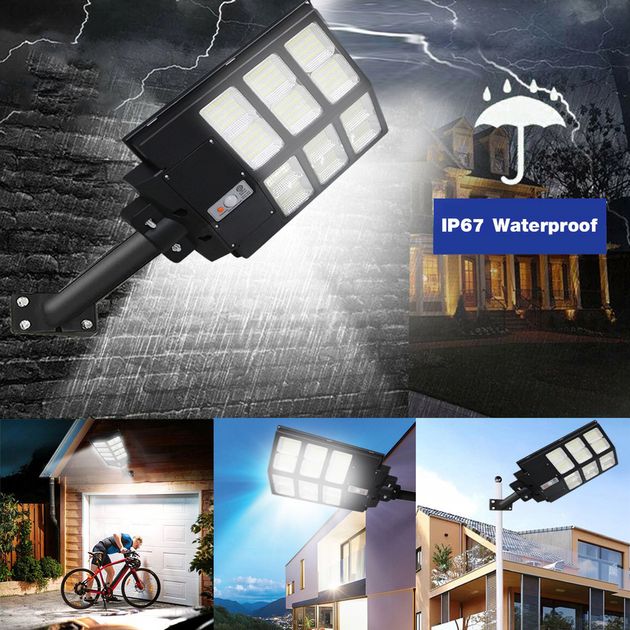 Ηλιακό Φωτιστικό Δρόμου LED 800W Αδιάβροχο με Ενσωματωμένο Πάνελ & Αισθητήρα Κίνησης