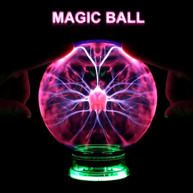 Magic Plasma Light Ball Touch Μαγική Σφαίρα Πλάσματος με Αισθητήρα Αφής & Αναπαραγωγή Μουσικής 10cm