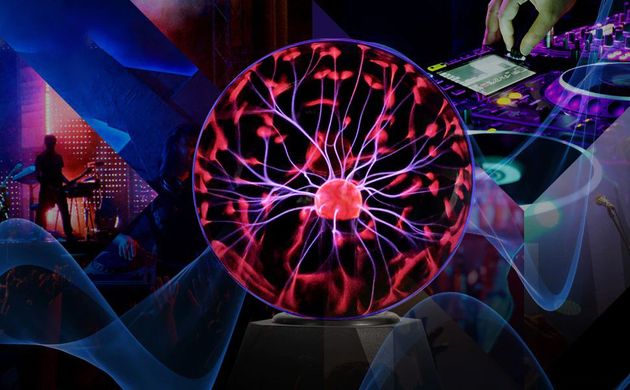 Magic Plasma Light Ball Touch Μαγική Σφαίρα Πλάσματος με Αισθητήρα Αφής & Αναπαραγωγή Μουσικής 10cm