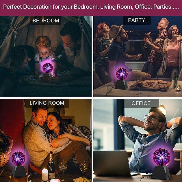 Magic Plasma Light Ball Touch Μαγική Σφαίρα Πλάσματος με Αισθητήρα Αφής & Αναπαραγωγή Μουσικής 10cm