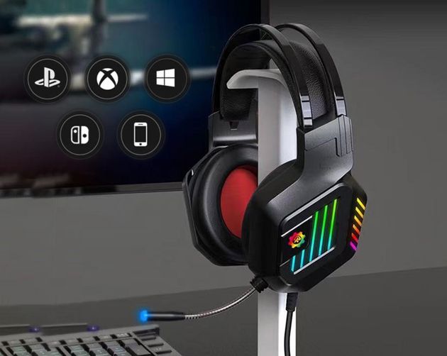 Stereo Gaming Over-Ear RGB Headset 7.1 Ακουστικά με Μικρόφωνο για PC, PlayStation, Laptop, TV Stereo Gaming Over-Ear RGB Headset 7.1 Ακουστικά με Μικρόφωνο για PC, PlayStation, Laptop, TV