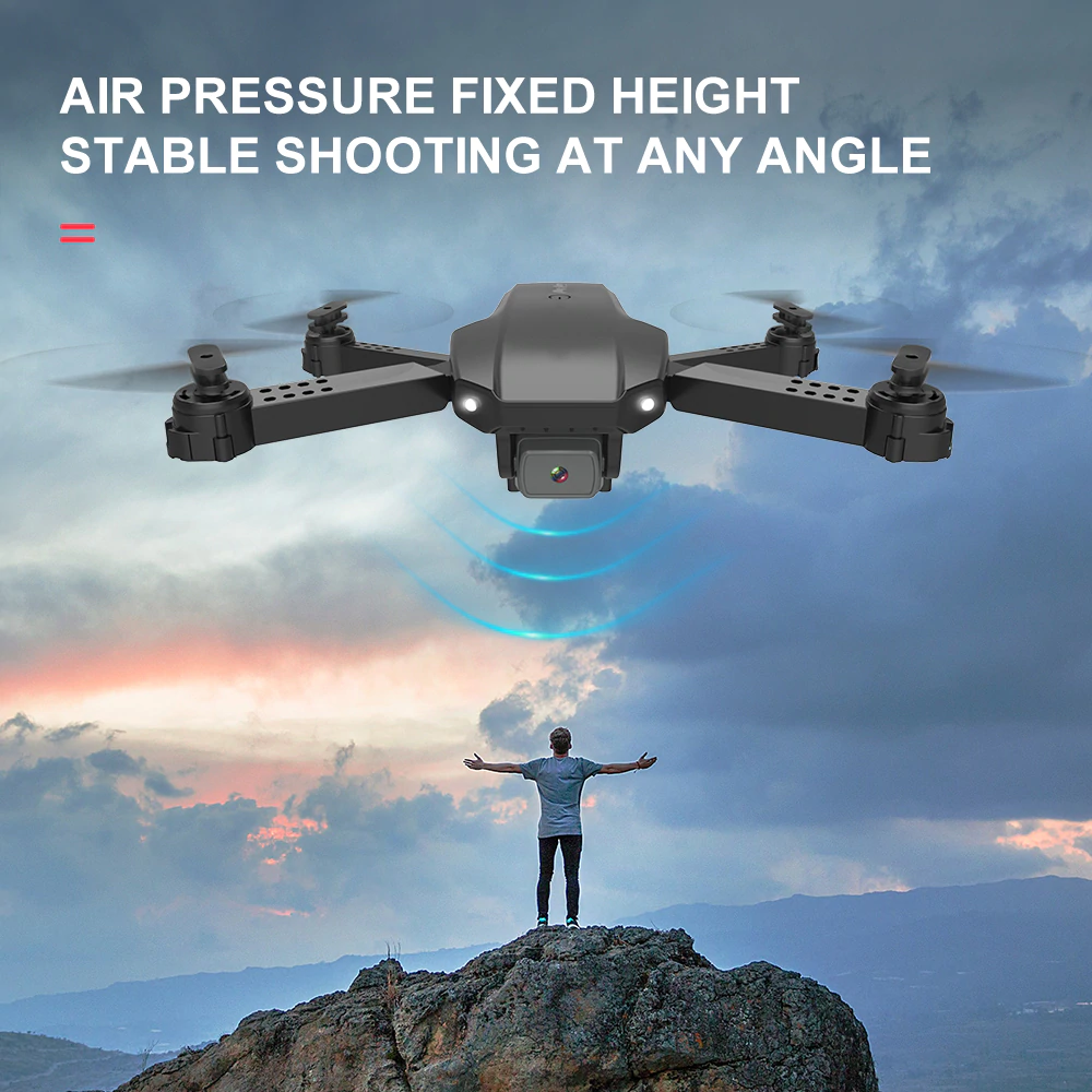 Τετρακόπτερο Drone 4K HD Πτυσσόμενο με Διπλή Κάμερα & Έλεγχο από το Κινητό - Μαύρο 