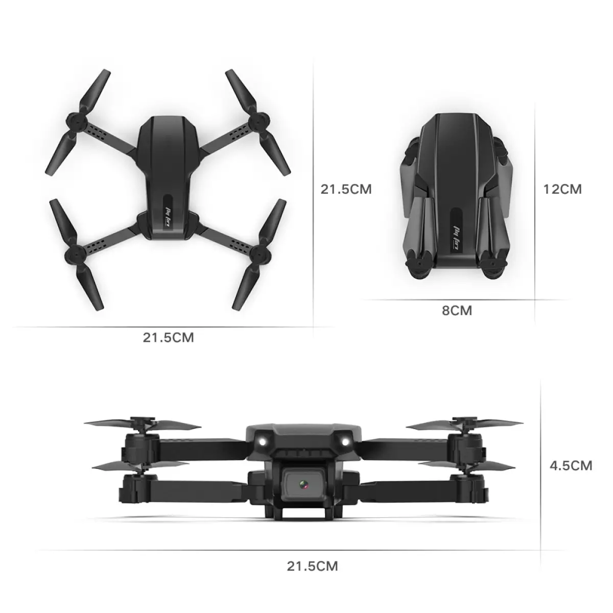 Τετρακόπτερο Drone 4K HD Πτυσσόμενο με Διπλή Κάμερα & Έλεγχο από το Κινητό - Μαύρο 