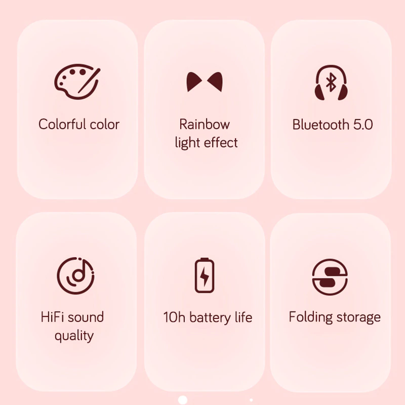 LED Bluetooth Ασύρματα On-Ear Ακουστικά Αυτιά Γάτας με Εναλλασσόμενο Φωτισμό - Wireless Cat Ear Headphones Μαύρο