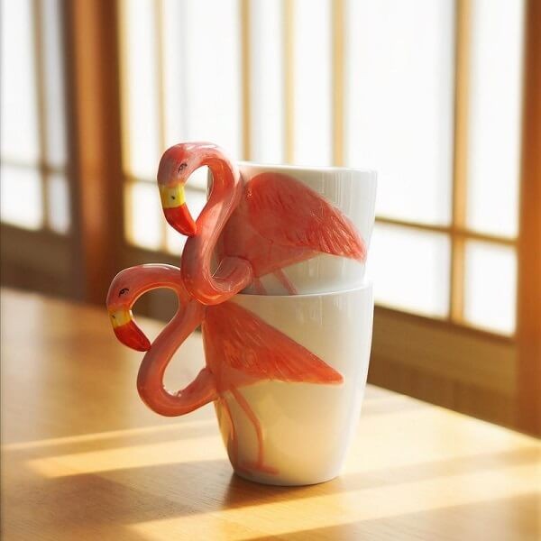 Κούπα Λευκή 3D Φλαμίνγκο - 3D White Flamingo Mug