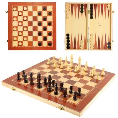 3 σε 1 Παιχνίδι Γνώσεων Σκάκι - Τάβλι - Ντάμα Ταξιδιού - 3 in 1 Chess, Checkers, Backgammon