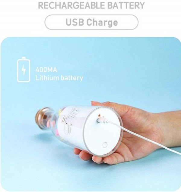 Μπουκάλι Ευχών Επαναφορτιζόμενο USB LED - Message Wishing Bottle LED 