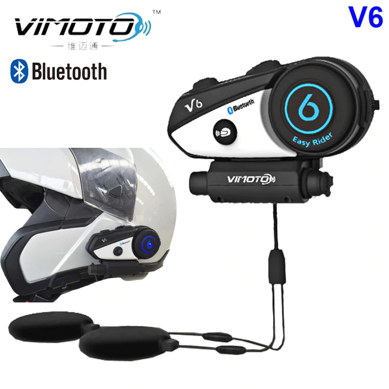 Ενδοεπικοινωνία Bluetooth Κράνους Μηχανής Vimoto V6 600mAh