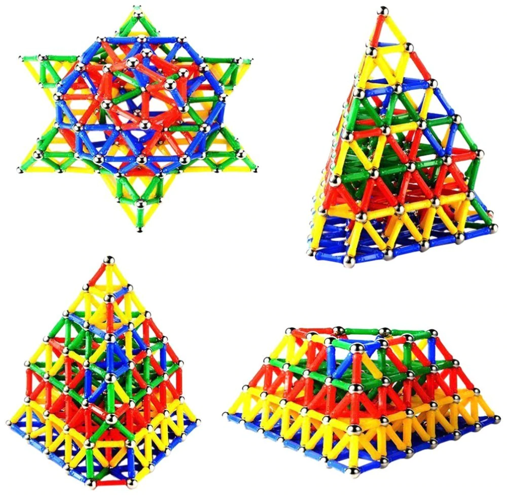 Σετ 228pcs Μαγνητικοί Ράβδοι & Μπίλιες Κατασκευών - Παιδικό Παιχνίδι Magnetic Wand Game 