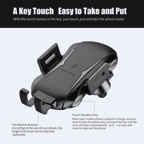 Έξυπνος Ασύρματος Φορτιστής με Αυτόματο Κλιπ & Βάση Στήριξης Τηλεφώνου - Car Wireless Charger Auto Style