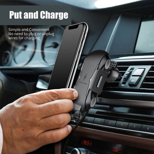 Έξυπνος Ασύρματος Φορτιστής με Αυτόματο Κλιπ & Βάση Στήριξης Τηλεφώνου - Car Wireless Charger Auto Style