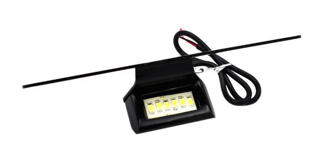 Βάση Πινακίδας Μηχανής με LED 12V 6000K – Μαύρο