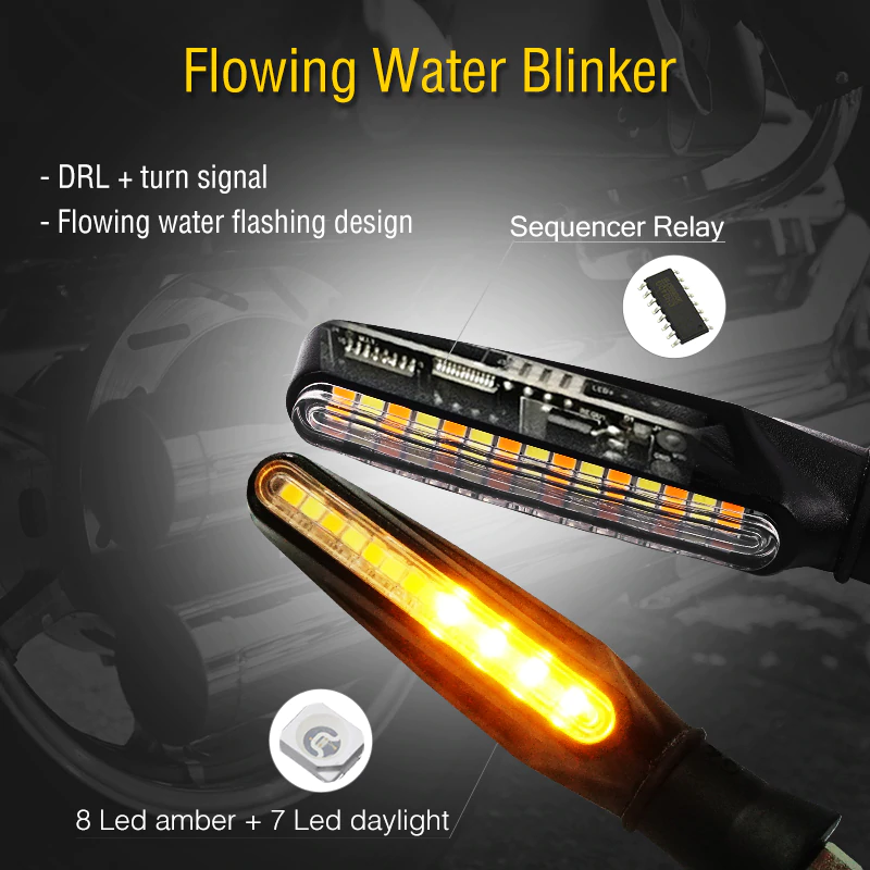 Ευλύγιστο Φλας Μοτοσυκλέτας 12smd LED και 2τμχ - Motorcycle Turn Signal
