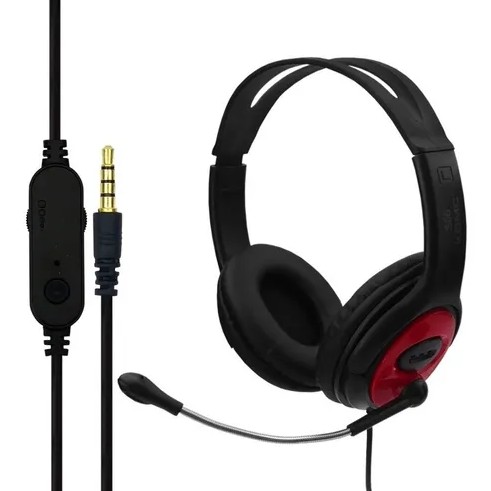 Gaming Ρυθμιζόμενα Ακουστικά Κεφαλής με Μικρόφωνο Jack 3,5mm On Ear για Υπολογιστή - Ενσύρματα PC& PS4 Headset Κόκκινο