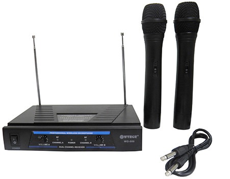 Επαγγελματική Συσκευή Karaoke VHF με Δύο Ασύρματα Μικρόφωνα - DIGITAL WVNGR