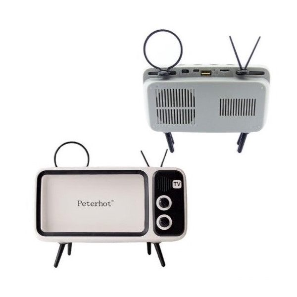 Ασύρματο Ηχείο Bluetooth και Βάση Κινητού Τύπου Vintage TV Ασύρματο Ηχείο Bluetooth και Βάση Κινητού Τύπου Vintage TV 