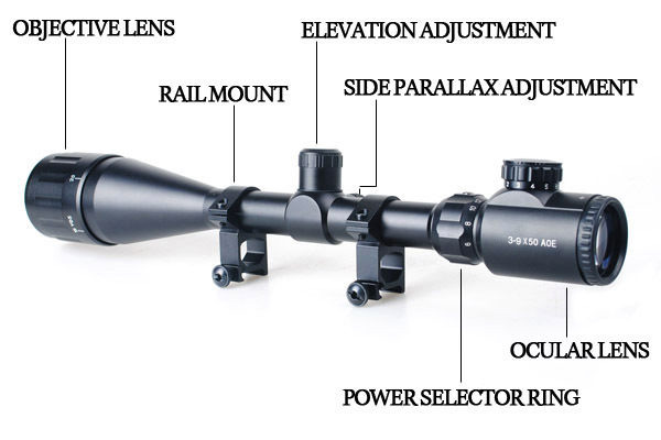 Διόπτρα Μονόκυαλο Σκοπευτικό - Hunting Rifle Scope 3-9Χ50AOE Illuminated Zoom x9