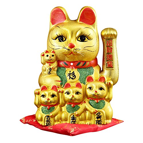 Διακοσμητική Τυχερή Χρυσή Γάτα Καλωσορίσματος - Feng Shui Welcome Cat 26cm